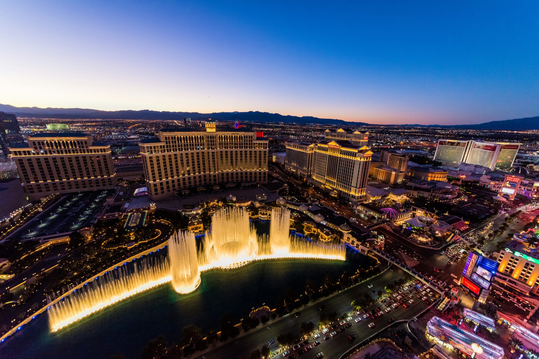 The Las Vegas Strip at dusk